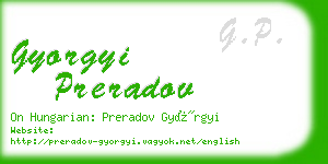 gyorgyi preradov business card